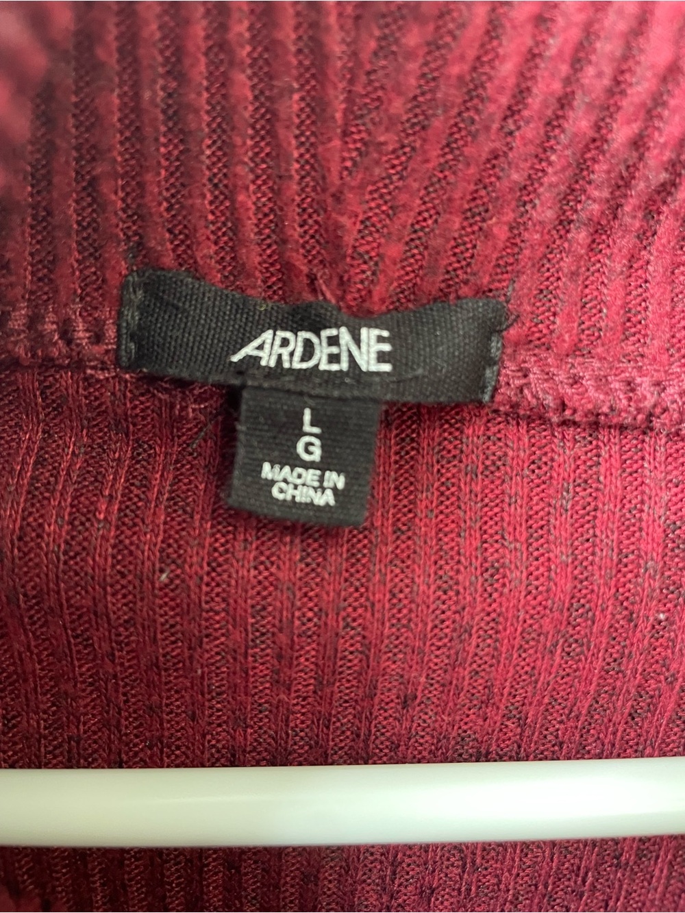 Burgundy Cowl Neck Ribbed Sweater L - Picture 5 of 10